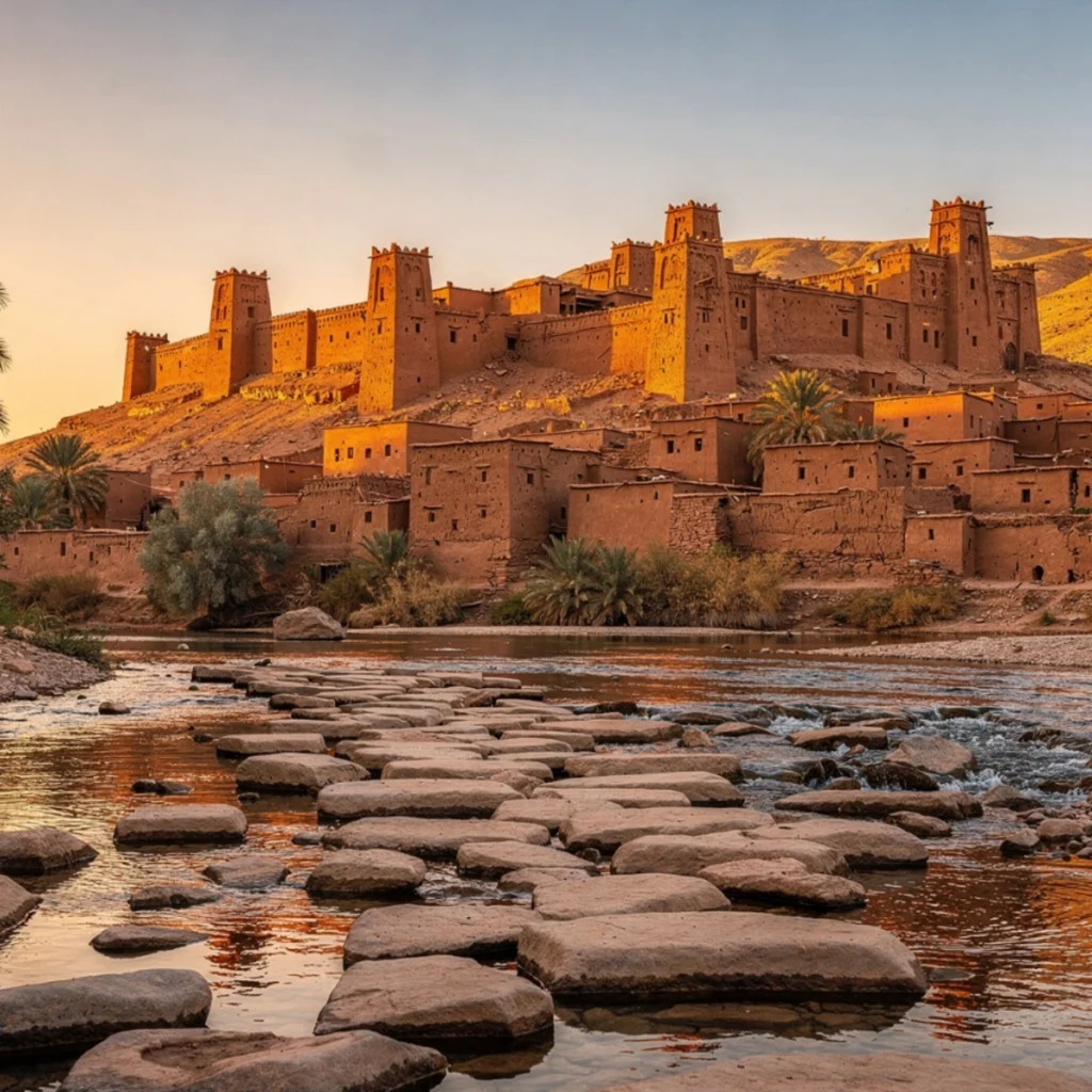 Ait Ben Haddou befestigtes Kasbah-Dorf in der Nähe von Ouarzazate, Marokko